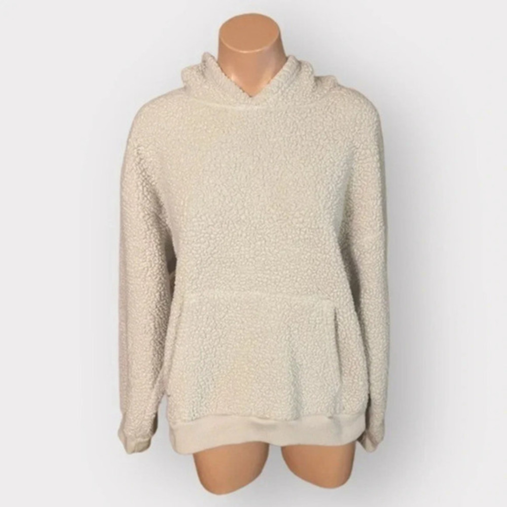 American Eagle Women’s Medium White Sherpa Pullover Hoodie